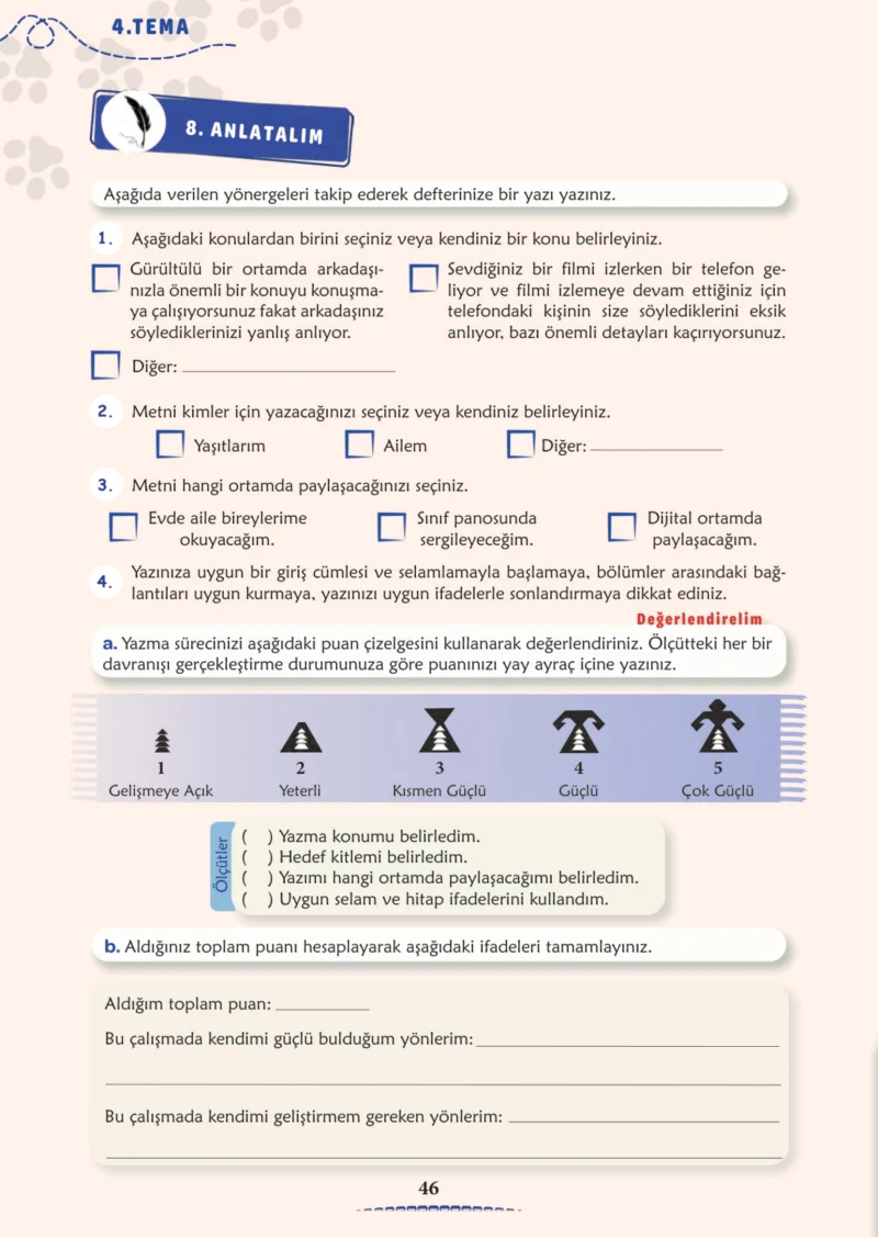 6. Sınıf Türkçe Ders Kitabı Cevapları Meb Yayınları 2. Kitap Sayfa 46