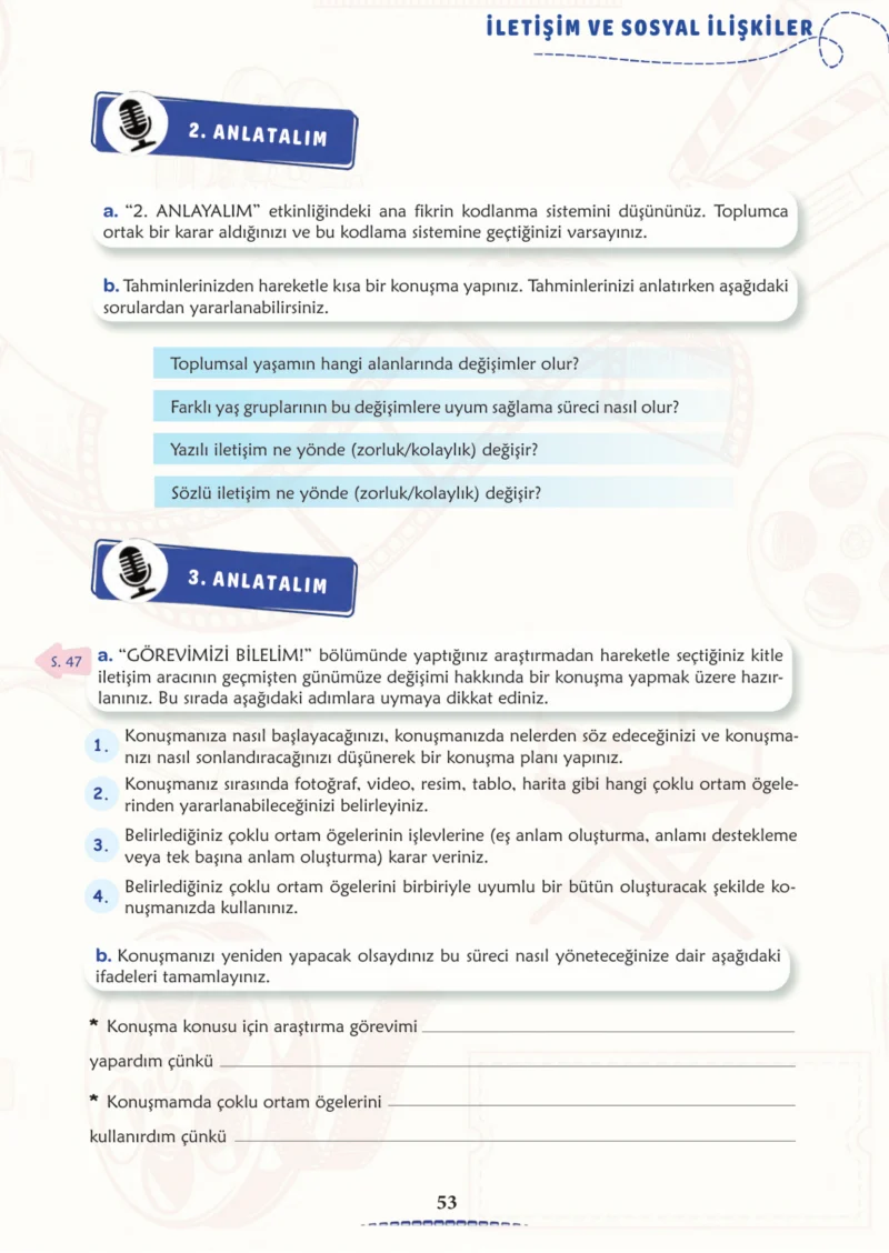 6. Sınıf Türkçe Ders Kitabı Cevapları Meb Yayınları 2. Kitap Sayfa 53