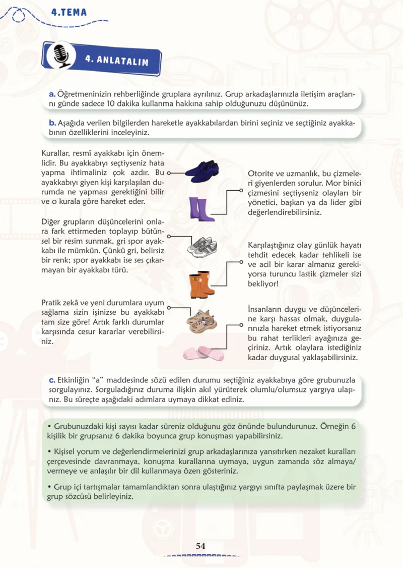 6. Sınıf Türkçe Ders Kitabı Cevapları Meb Yayınları 2. Kitap Sayfa 54