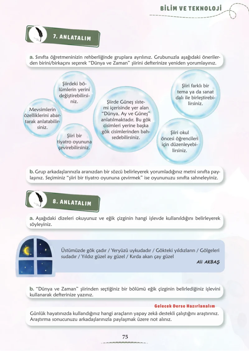 6. Sınıf Türkçe Ders Kitabı Cevapları Meb Yayınları 2. Kitap Sayfa 75