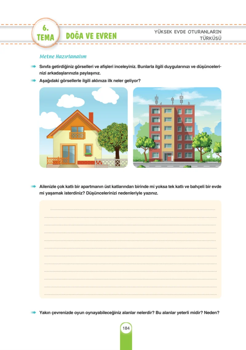 6. Sınıf Türkçe Ders Kitabı Cevapları Yıldırım Yayınları Sayfa 184