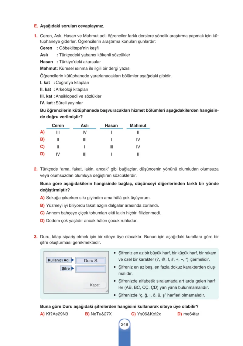 6. Sınıf Türkçe Ders Kitabı Cevapları Yıldırım Yayınları Sayfa 248