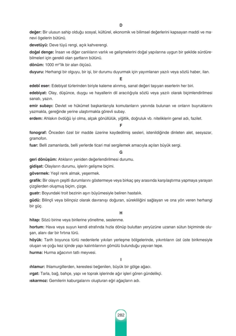 6. Sınıf Türkçe Ders Kitabı Cevapları Yıldırım Yayınları Sayfa 282