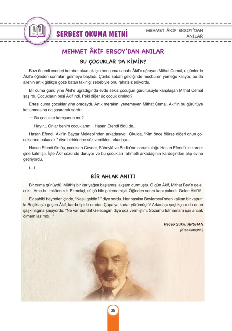 6. Sınıf Türkçe Ders Kitabı Cevapları Yıldırım Yayınları Sayfa 39