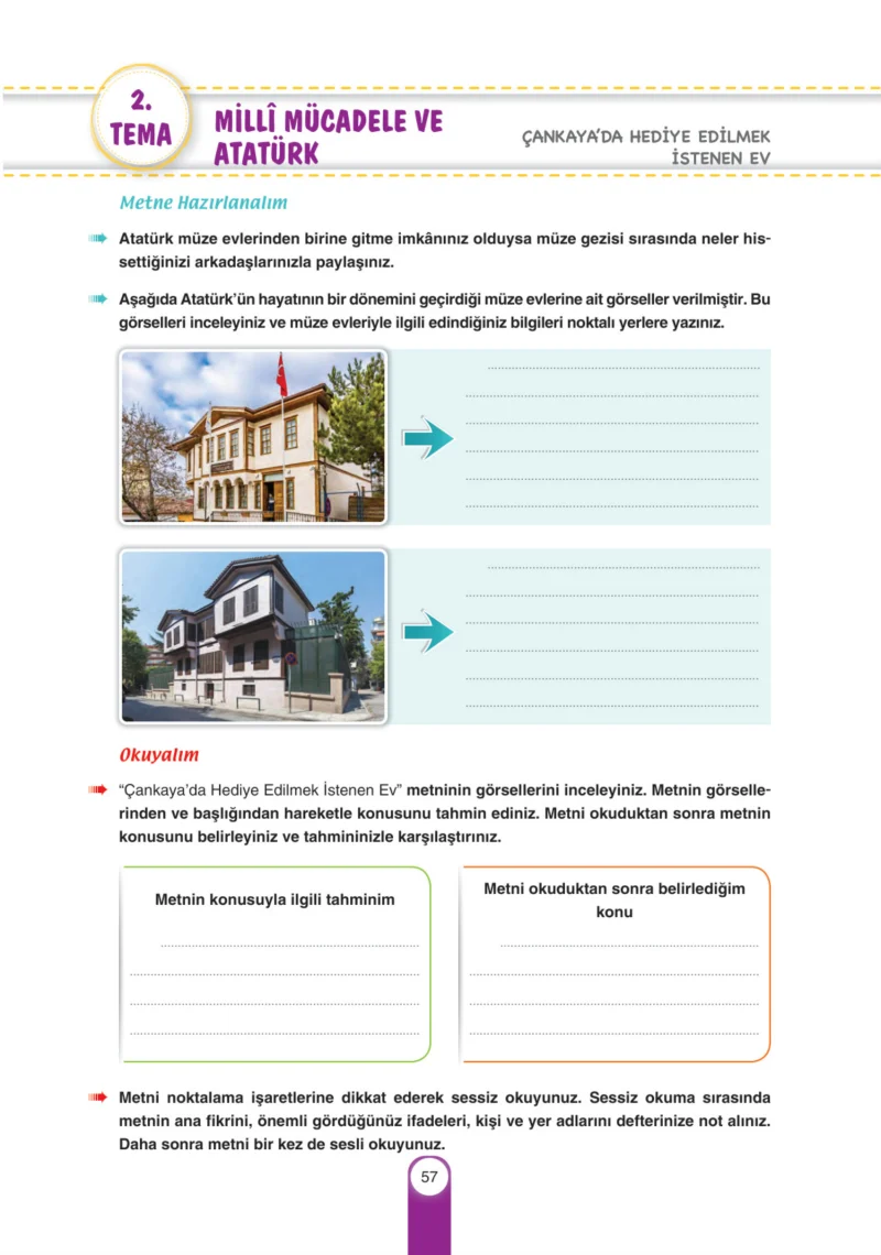 6. Sınıf Türkçe Ders Kitabı Cevapları Yıldırım Yayınları Sayfa 57