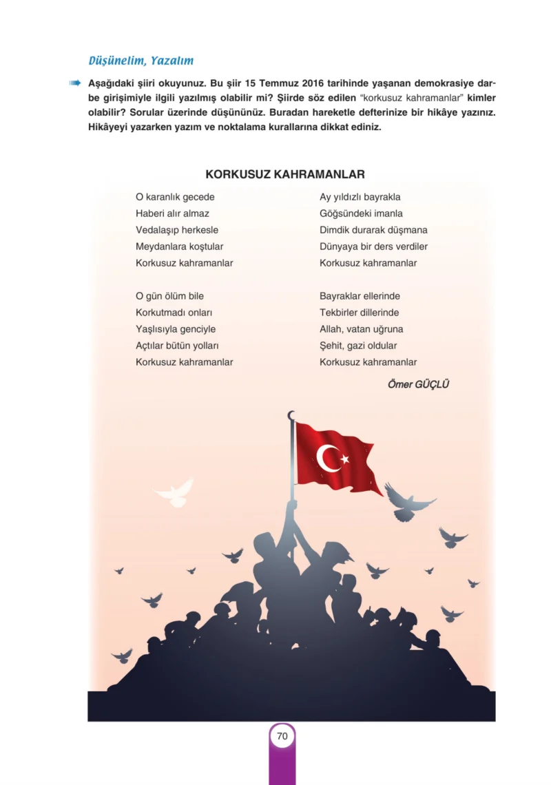 6. Sınıf Türkçe Ders Kitabı Cevapları Yıldırım Yayınları Sayfa 70
