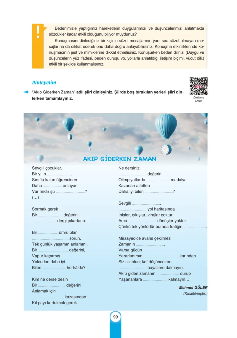 6. Sınıf Türkçe Ders Kitabı Cevapları Yıldırım Yayınları Sayfa 99