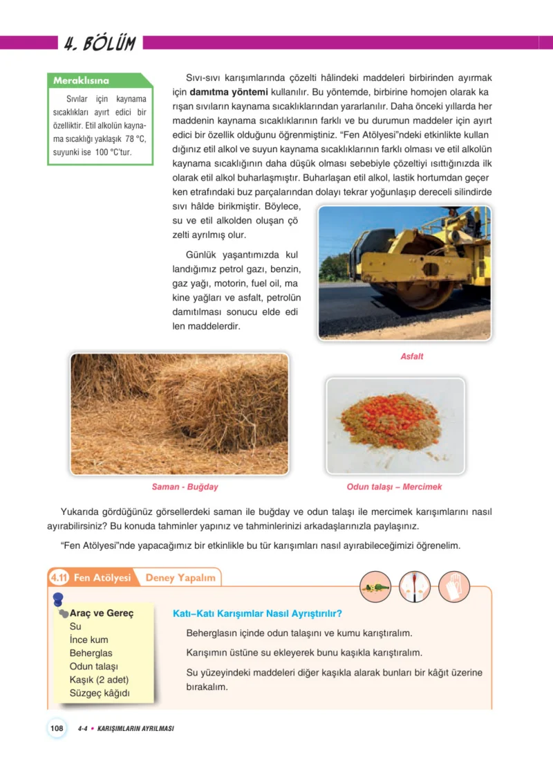 7. Sınıf Fen Bilimleri Ders Kitabı Cevapları Aydın Yayınları Sayfa 108