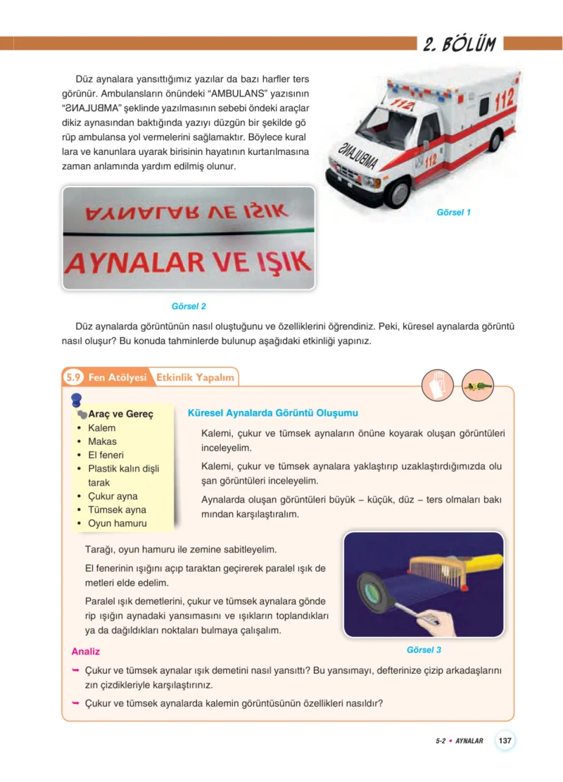 7. Sınıf Fen Bilimleri Ders Kitabı Cevapları Aydın Yayınları Sayfa 137