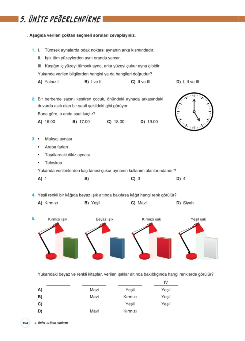 7. Sınıf Fen Bilimleri Ders Kitabı Cevapları Aydın Yayınları Sayfa 154