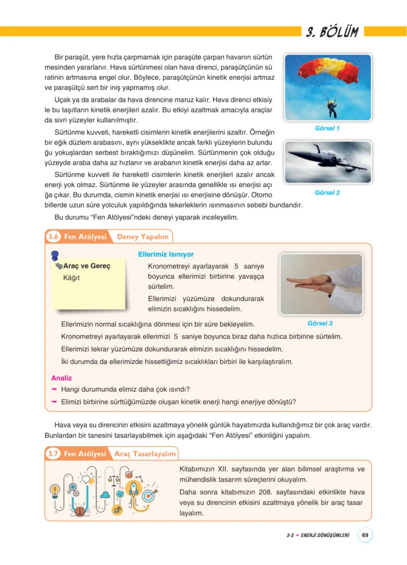 7. Sınıf Fen Bilimleri Ders Kitabı Cevapları Aydın Yayınları Sayfa 69