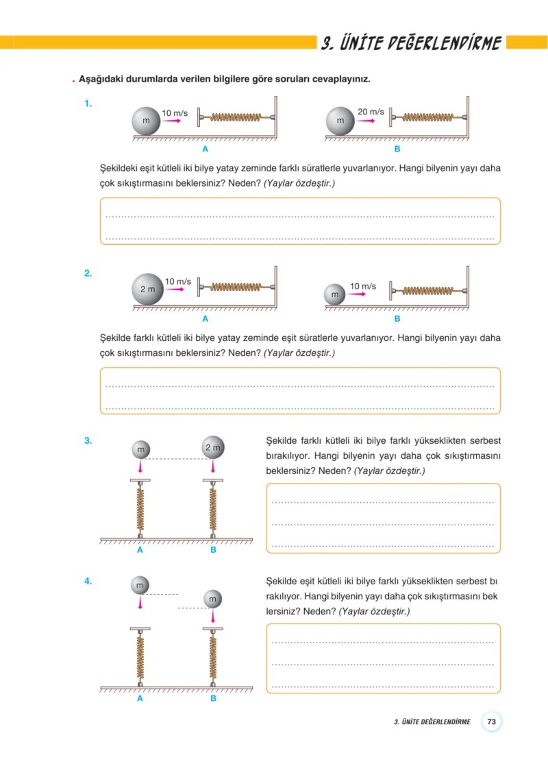 7. Sınıf Fen Bilimleri Ders Kitabı Cevapları Aydın Yayınları Sayfa 73