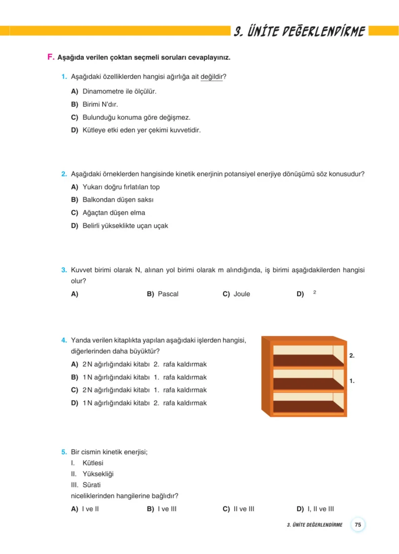 7. Sınıf Fen Bilimleri Ders Kitabı Cevapları Aydın Yayınları Sayfa 75