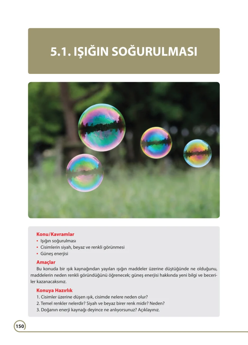 7. Sınıf Fen Bilimleri Ders Kitabı Cevapları Ferman Yayınları Sayfa 150
