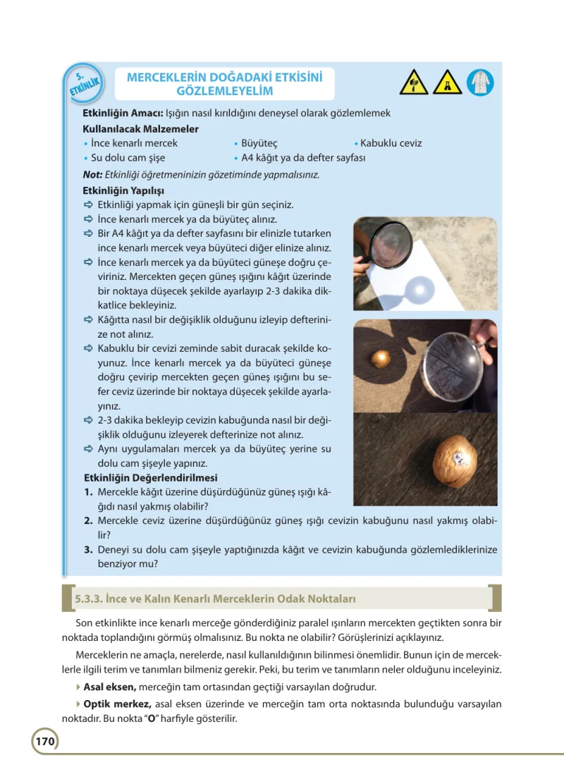7. Sınıf Fen Bilimleri Ders Kitabı Cevapları Ferman Yayınları Sayfa 170