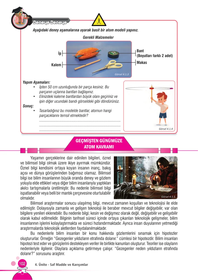 7. Sınıf Fen Bilimleri Ders Kitabı Cevapları Meb Yayınları Sayfa 102