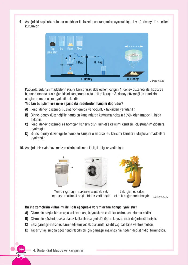 7. Sınıf Fen Bilimleri Ders Kitabı Cevapları Meb Yayınları Sayfa 144