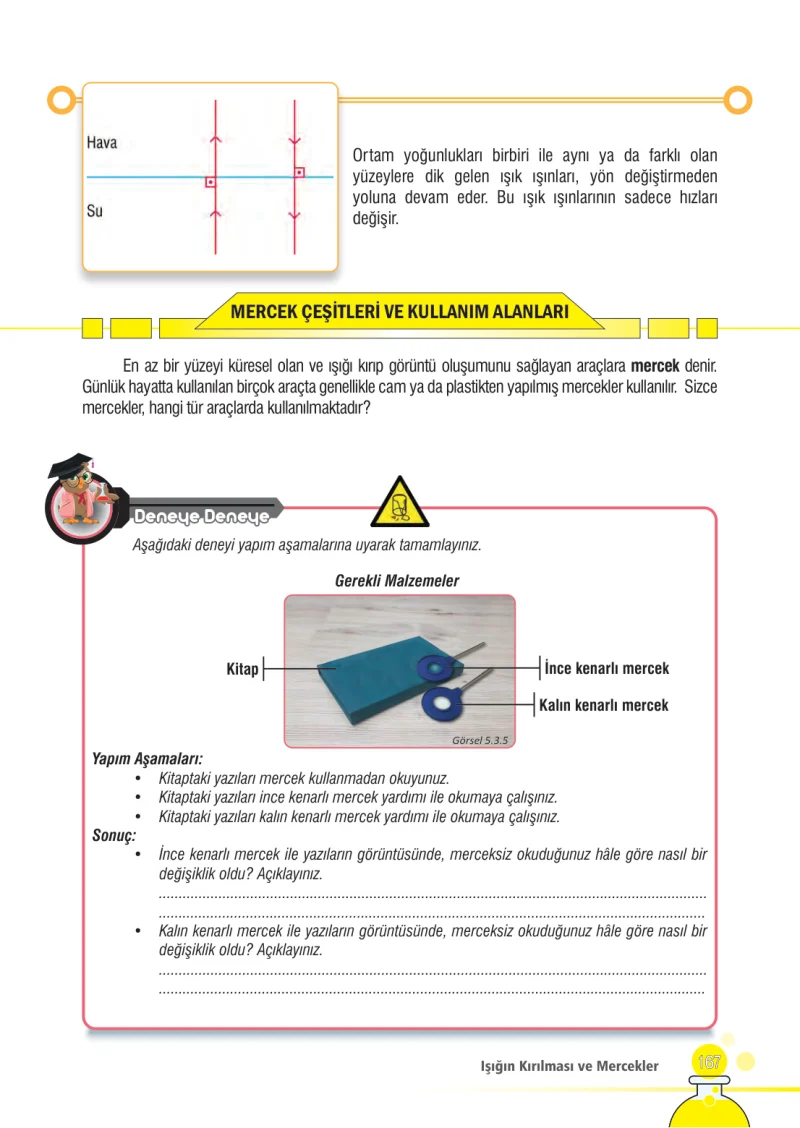 7. Sınıf Fen Bilimleri Ders Kitabı Cevapları Meb Yayınları Sayfa 167