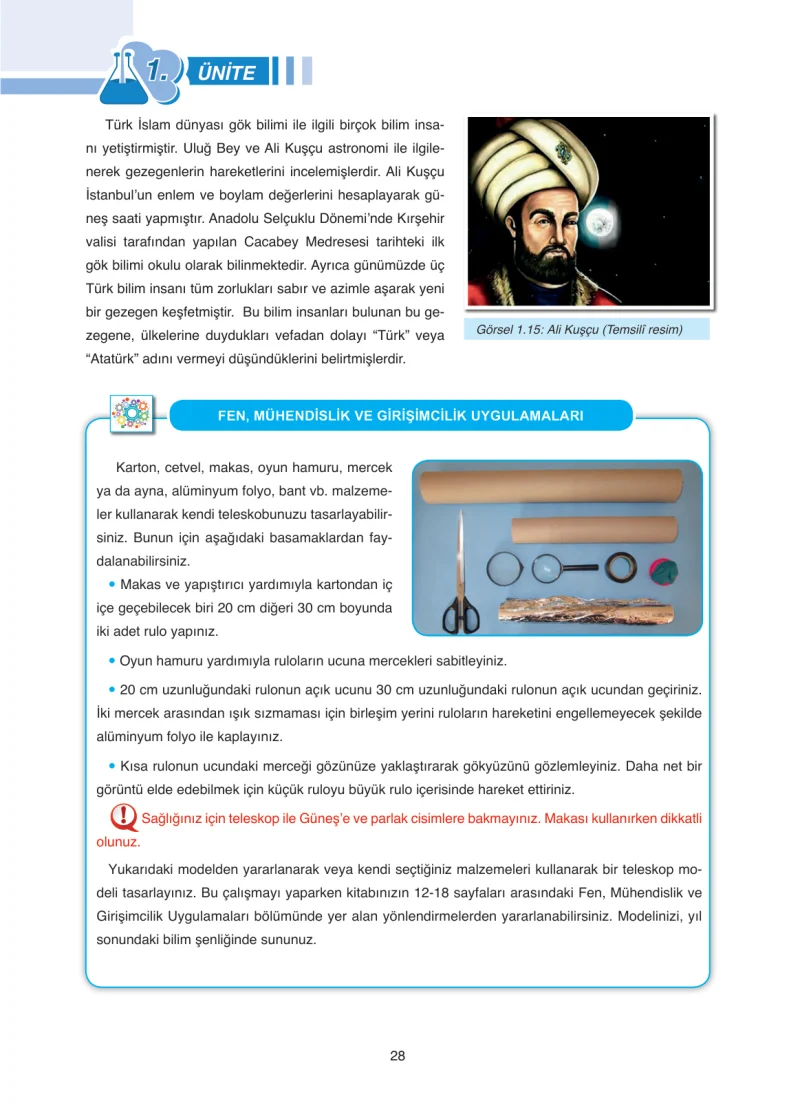 7. Sınıf Fen Bilimleri Ders Kitabı Cevapları Tutku Yayınları Sayfa 28