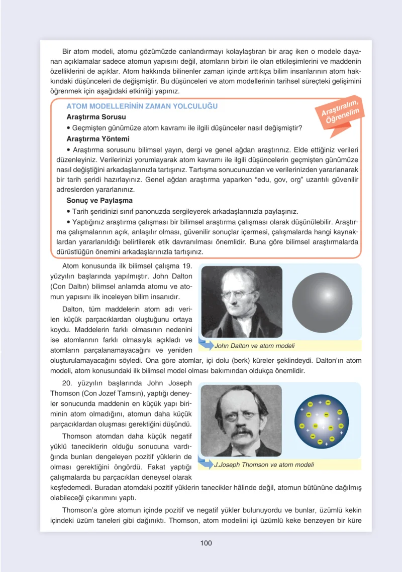 7. Sınıf Fen Bilimleri Ders Kitabı Cevapları Yıldırım Yayınları Sayfa 100