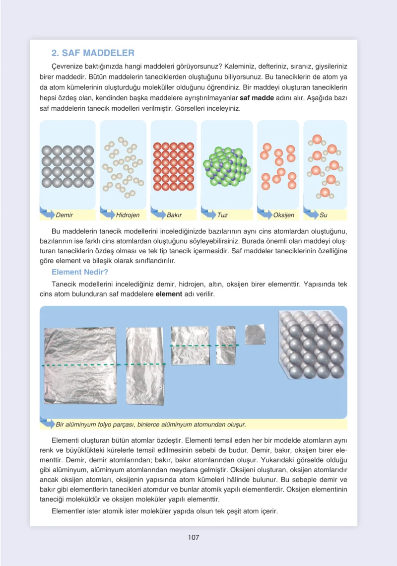 7. Sınıf Fen Bilimleri Ders Kitabı Cevapları Yıldırım Yayınları Sayfa 107