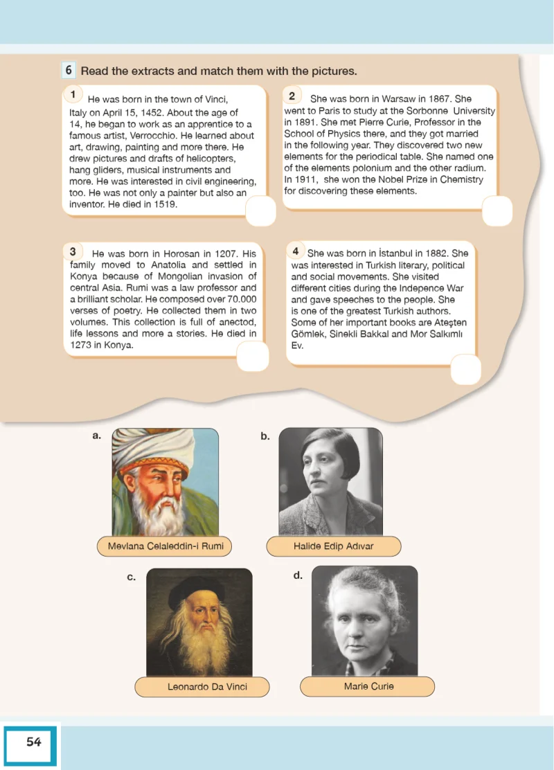 7. Sınıf İngilizce Ders Kitabı Cevapları Bilim ve Kültür Yayınları Sayfa 54