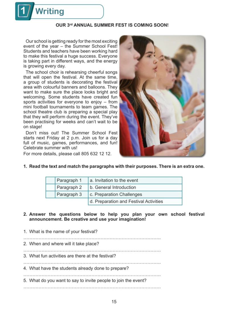 7. Sınıf İngilizce Ders Kitabı Cevapları Meb Yayınları Work Book Sayfa 15