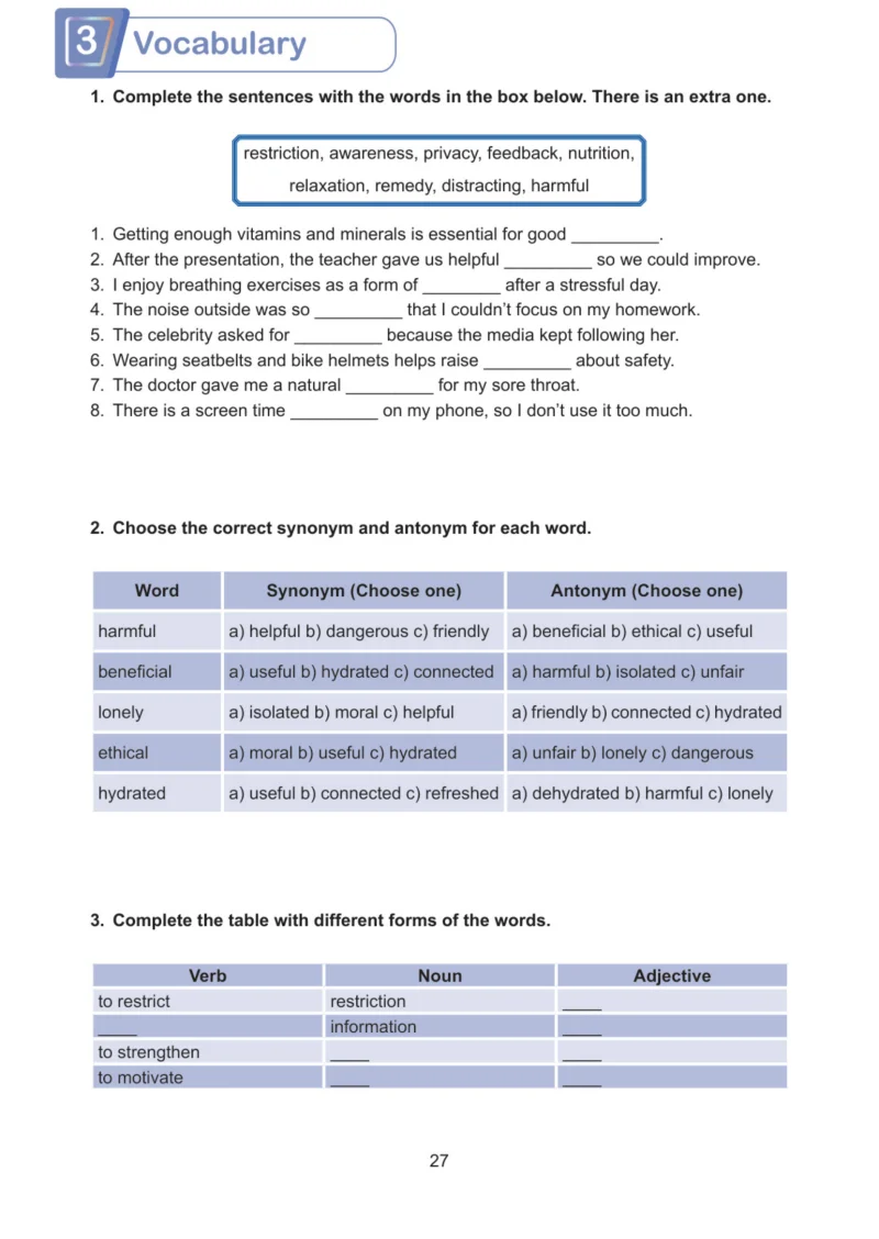 7. Sınıf İngilizce Ders Kitabı Cevapları Meb Yayınları Work Book Sayfa 27