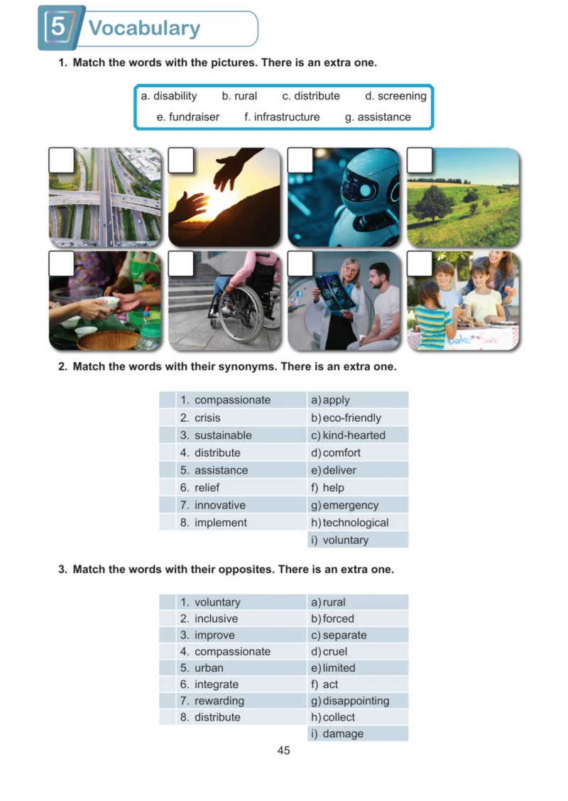 7. Sınıf İngilizce Ders Kitabı Cevapları Meb Yayınları Work Book Sayfa 45