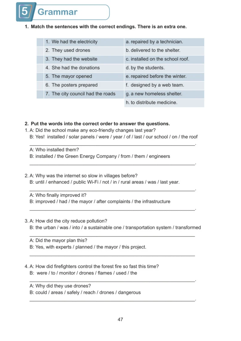 7. Sınıf İngilizce Ders Kitabı Cevapları Meb Yayınları Work Book Sayfa 47
