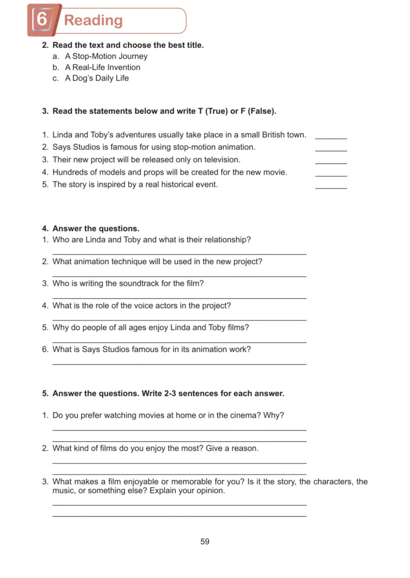 7. Sınıf İngilizce Ders Kitabı Cevapları Meb Yayınları Work Book Sayfa 59