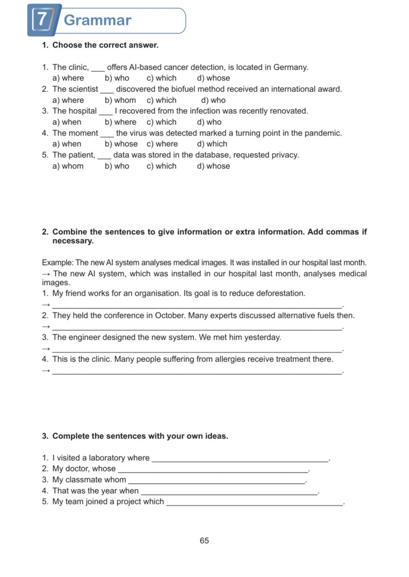 7. Sınıf İngilizce Ders Kitabı Cevapları Meb Yayınları Work Book Sayfa 65
