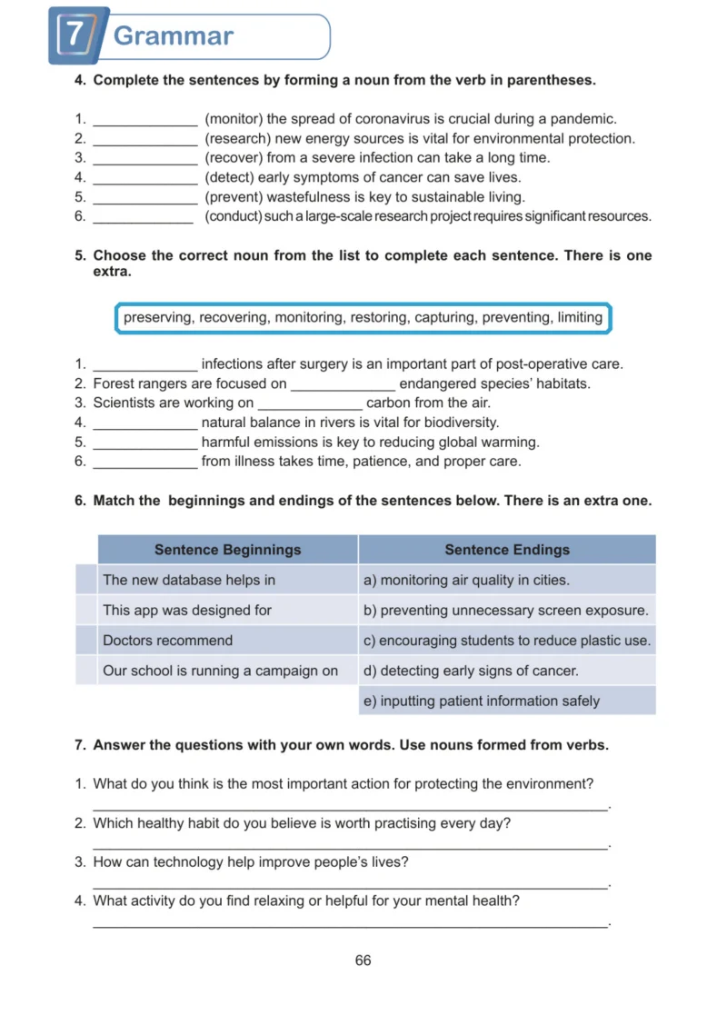 7. Sınıf İngilizce Ders Kitabı Cevapları Meb Yayınları Work Book Sayfa 66