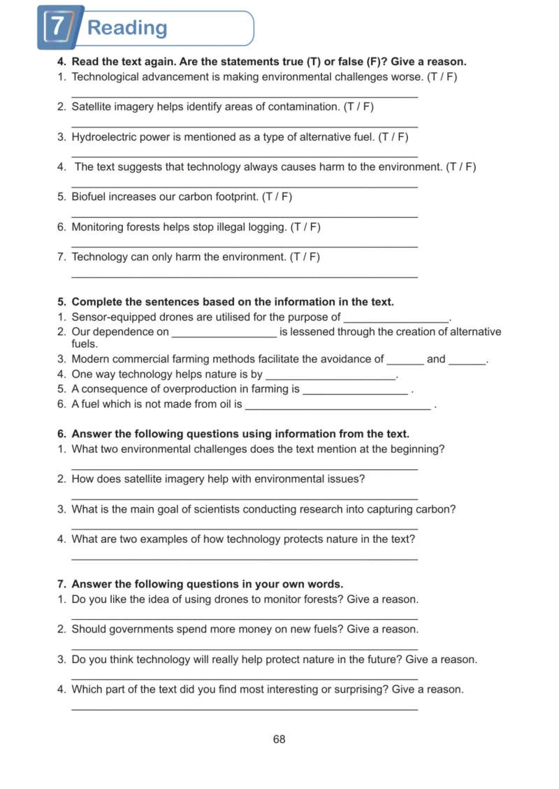 7. Sınıf İngilizce Ders Kitabı Cevapları Meb Yayınları Work Book Sayfa 68