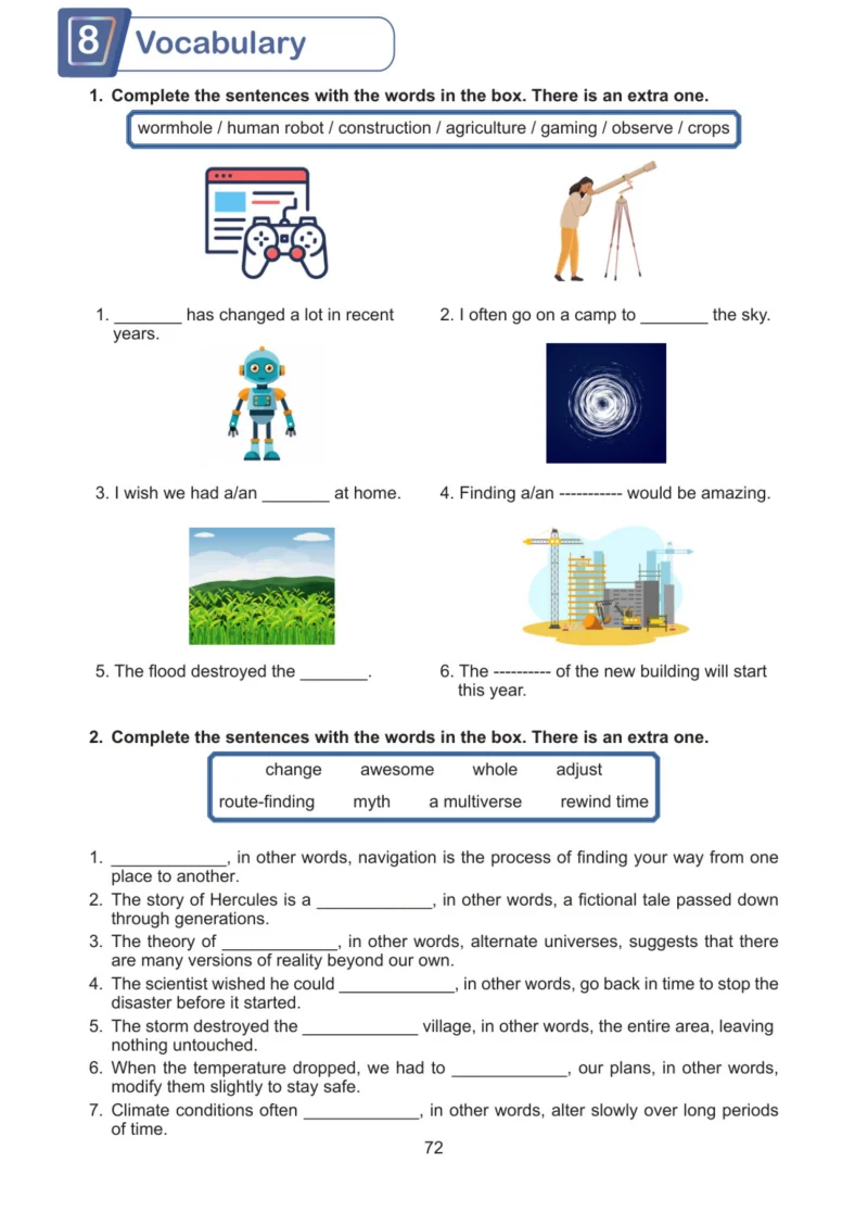 7. Sınıf İngilizce Ders Kitabı Cevapları Meb Yayınları Work Book Sayfa 72
