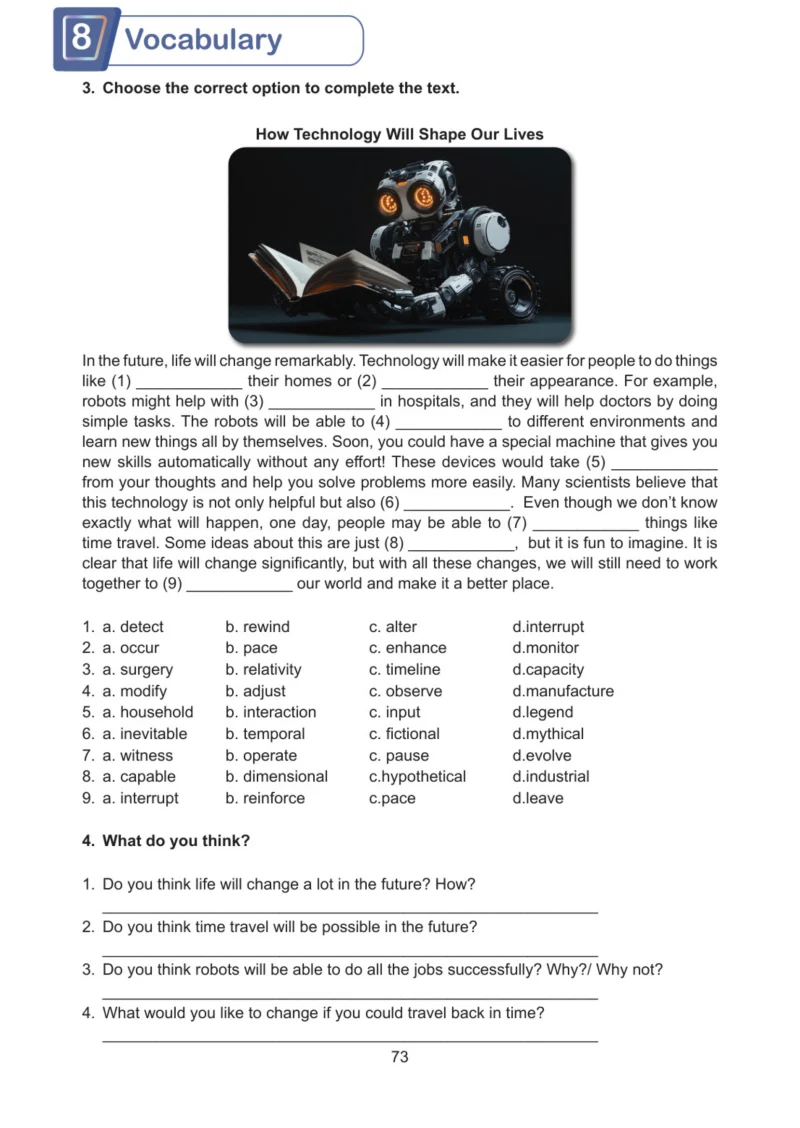 7. Sınıf İngilizce Ders Kitabı Cevapları Meb Yayınları Work Book Sayfa 73