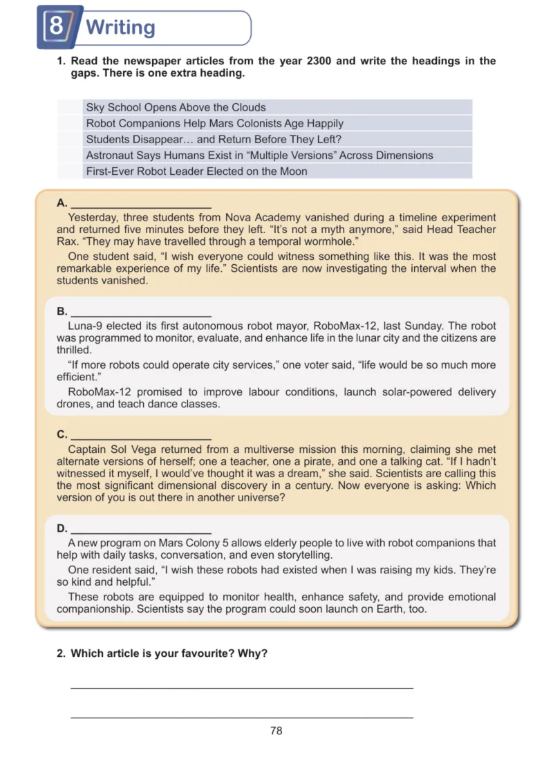 7. Sınıf İngilizce Ders Kitabı Cevapları Meb Yayınları Work Book Sayfa 78