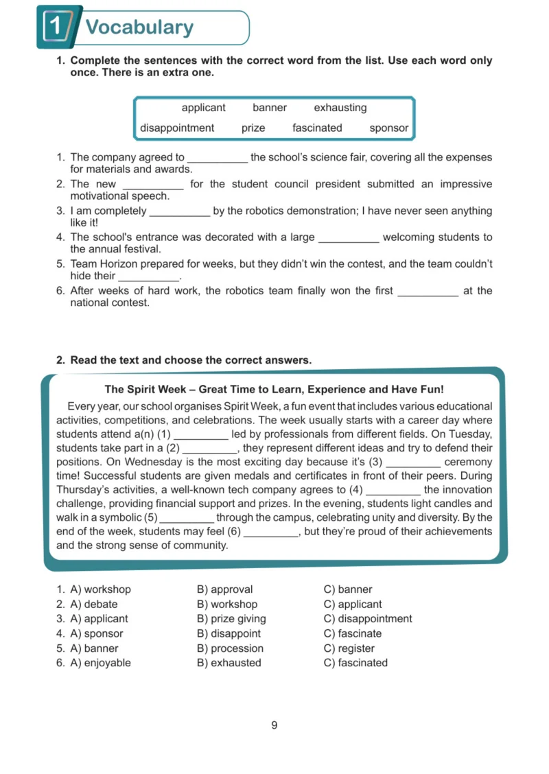 7. Sınıf İngilizce Ders Kitabı Cevapları Meb Yayınları Work Book Sayfa 9