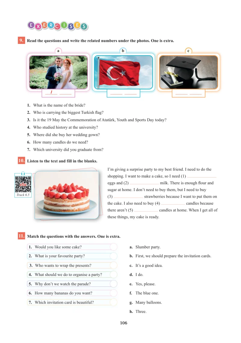 7. Sınıf İngilizce Ders Kitabı Cevapları SDR İpekyolu Yayınları Sayfa 106