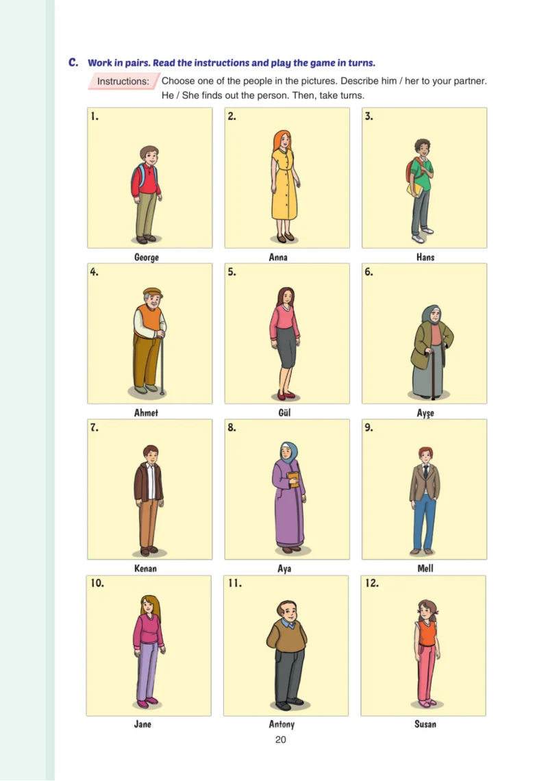 7. Sınıf İngilizce Ders Kitabı Cevapları Yıldırım Yayınları Sayfa 20