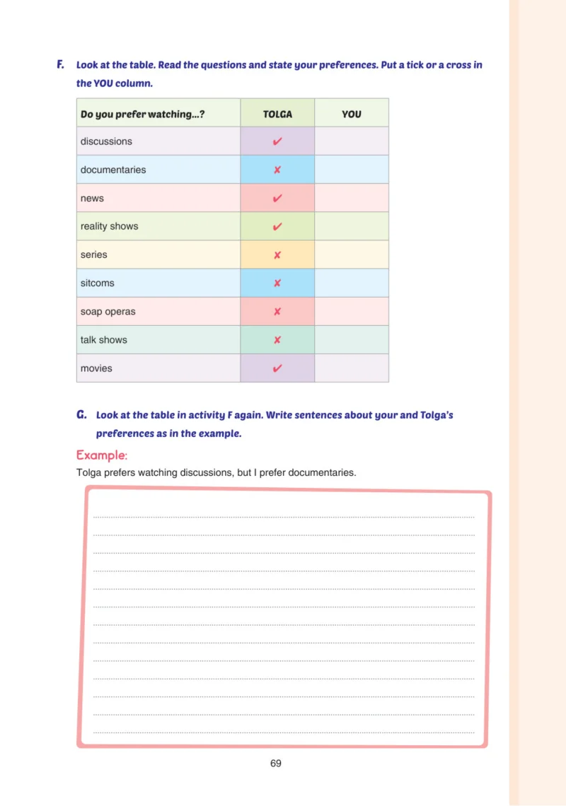 7. Sınıf İngilizce Ders Kitabı Cevapları Yıldırım Yayınları Sayfa 69