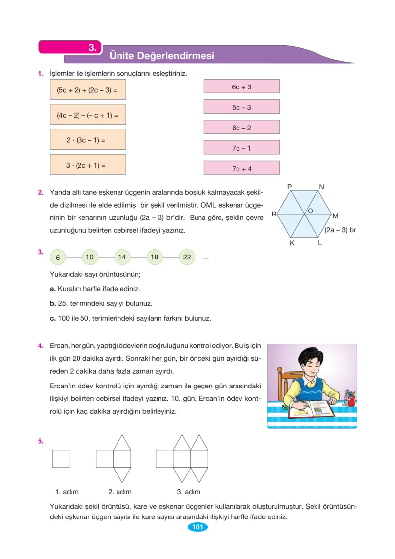 7. Sınıf Matematik Ders Kitabı Cevapları Berkay Yayınları Sayfa 101
