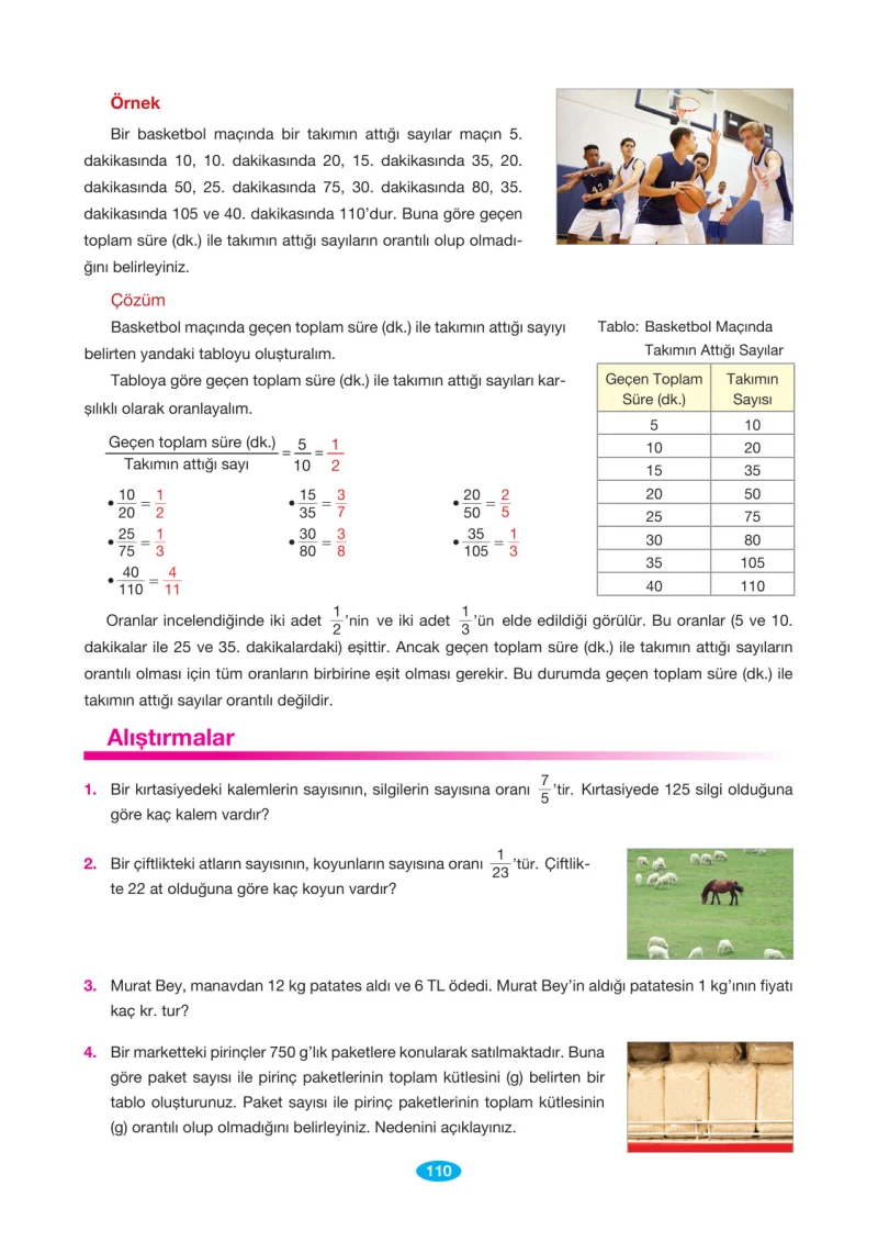 7. Sınıf Matematik Ders Kitabı Cevapları Berkay Yayınları Sayfa 110