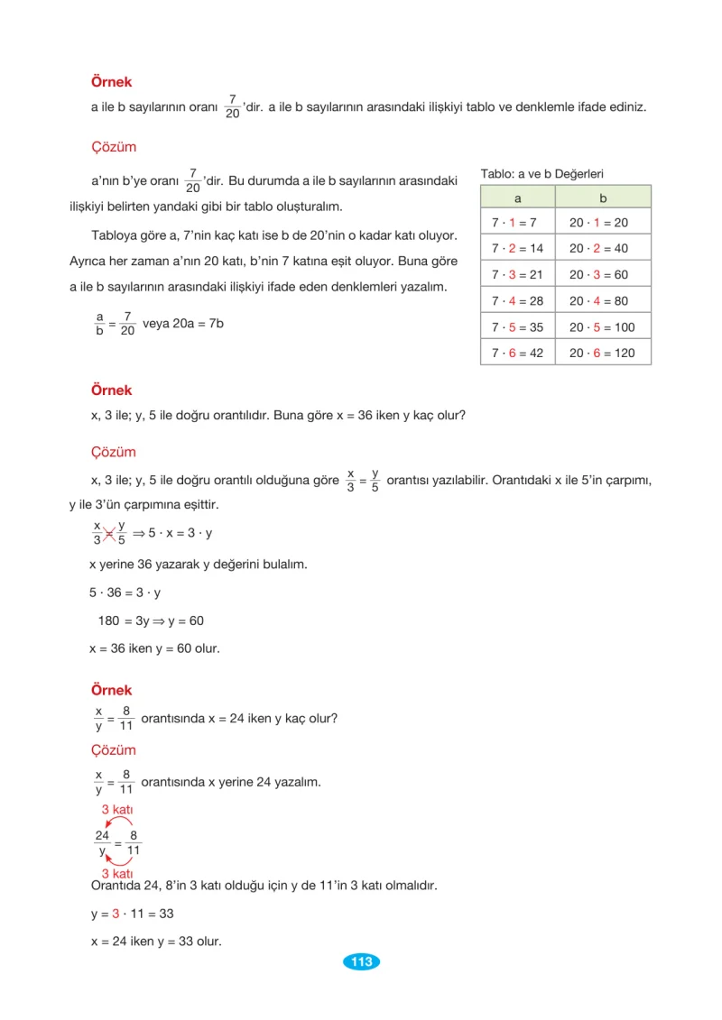 7. Sınıf Matematik Ders Kitabı Cevapları Berkay Yayınları Sayfa 113