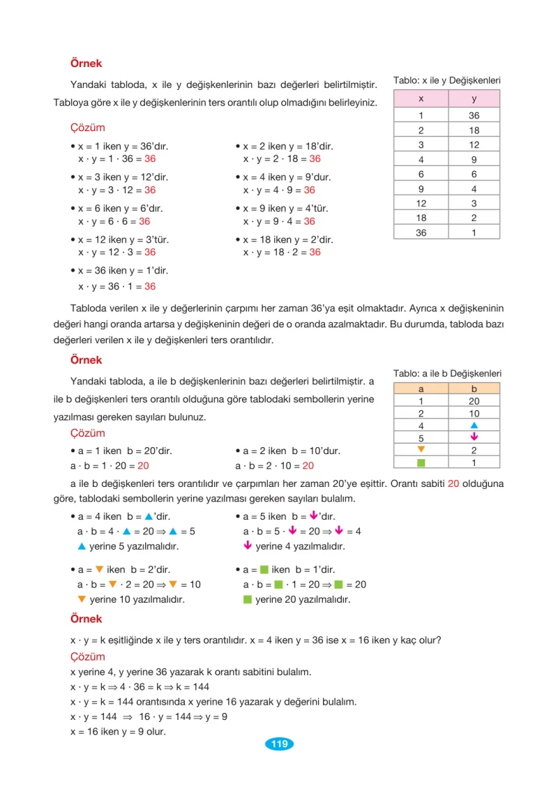 7. Sınıf Matematik Ders Kitabı Cevapları Berkay Yayınları Sayfa 119