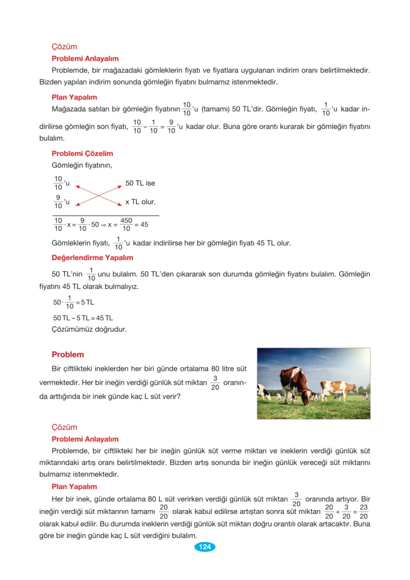 7. Sınıf Matematik Ders Kitabı Cevapları Berkay Yayınları Sayfa 124