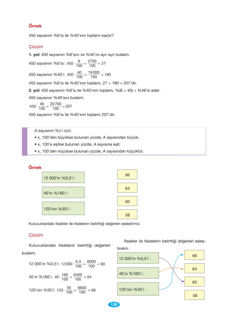 7. Sınıf Matematik Ders Kitabı Cevapları Berkay Yayınları Sayfa 128