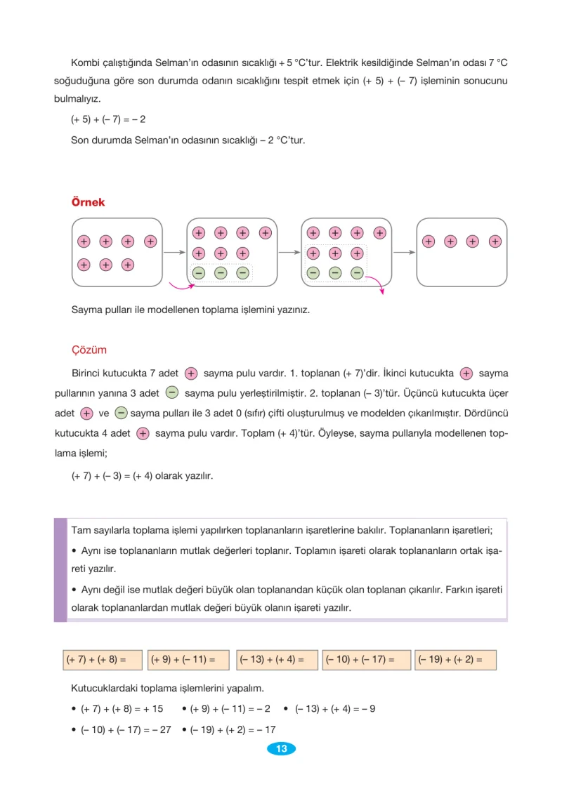 7. Sınıf Matematik Ders Kitabı Cevapları Berkay Yayınları Sayfa 13
