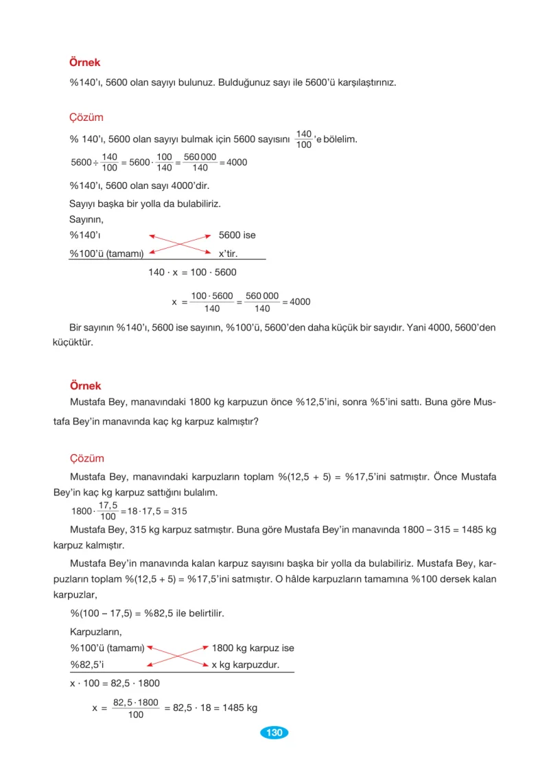 7. Sınıf Matematik Ders Kitabı Cevapları Berkay Yayınları Sayfa 130