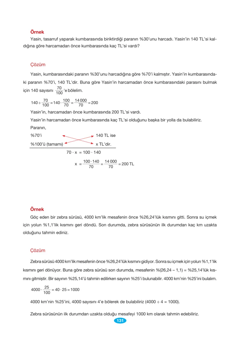 7. Sınıf Matematik Ders Kitabı Cevapları Berkay Yayınları Sayfa 131
